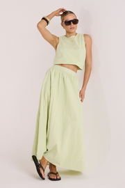 Naomi Skirt - Green Stripe