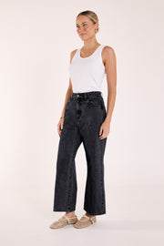 Stevie Cropped Jean - Washed Black