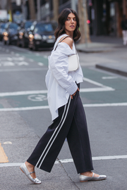 Noah Cropped Pant - Navy Stripe