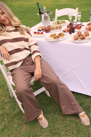 Holly Knit - Cream Chocolate Stripe