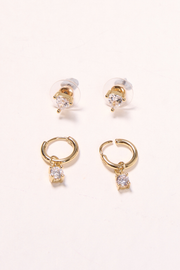 Sophie Earrings 2 Pack - Gold & Crystal