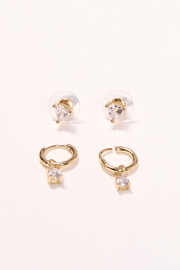 Sophie Earrings 2 Pack - Gold & Crystal