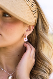Emma Earrings - Silver & Pink