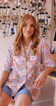 Tallulah Shirt - Hibiscus Print