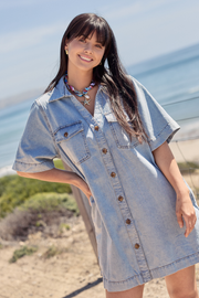 Arlo Shirt Dress - Summer Blue