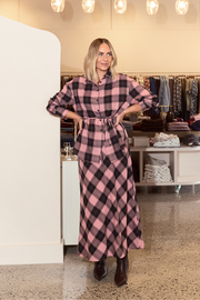 Laney Skirt - Pink Black Check