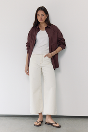 Cassie Cropped Leg Jean - Cream