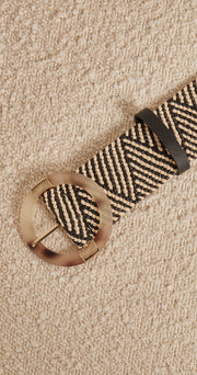 Carly Stretch Belt - Black Print