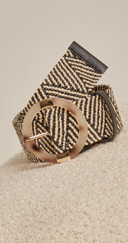 Carly Stretch Belt - Black Print