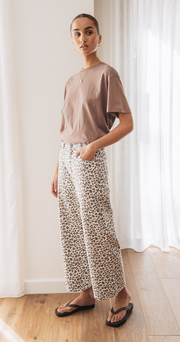 Cassie Cropped Leg Jean - Leopard