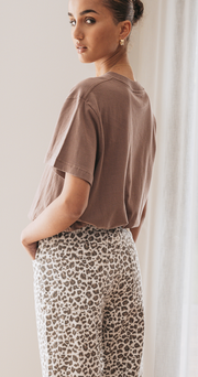 Cassie Cropped Leg Jean - Leopard