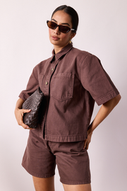 Grace Denim Short - Chocolate