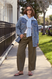Charlie Barrel Pant - Khaki