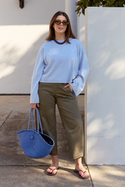 Charlie Cropped Barrel Pant - Khaki
