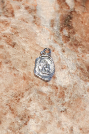 Abstract Coin Charm - Silver