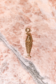 Large Sardine Charm - Gold