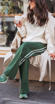 Noah Wide Pant - Green Stripe