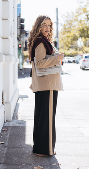 Andie Pant - Black Camel Stripe