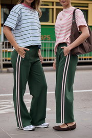 Noah Wide Pant – Forest Pink Stripe