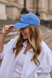 Gigi Washed Denim Cap - Holiday Blue