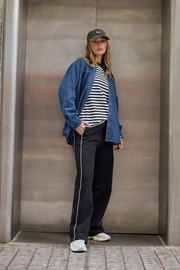 Noah Wide Pant - Black Piping