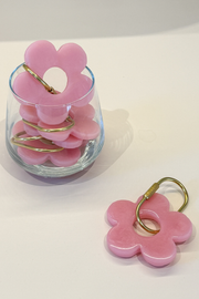 Handmade Daisy Keyring - Pink