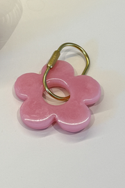Handmade Daisy Keyring - Pink