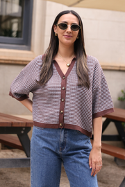 Jordan Top – Chocolate Blue Stripe