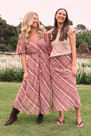 Jackie Dress - Pink Check
