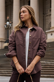 PRE-ORDER Lola Denim Jacket - Chocolate