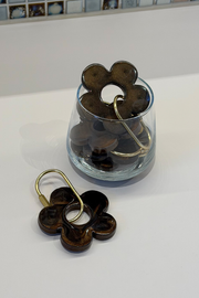 Handmade Daisy Keyring - Chocolate