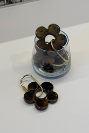 Handmade Daisy Keyring - Chocolate