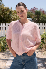 Elsie Crochet Top - Pink