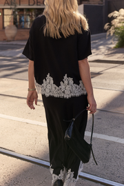 Ali Tee - Black Cream Lace