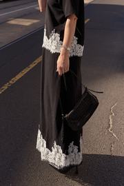 Ali Skirt - Black Cream Lace