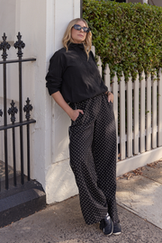 Harper Pant - Black White Spot