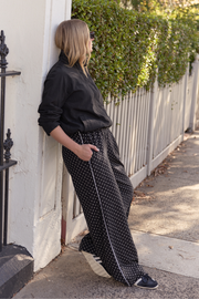 Harper Pant - Black White Spot