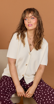 Goldie Knitted Shirt - Cream