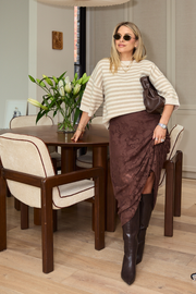 Maisie Knit - Cream Beige Stripe