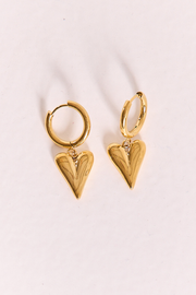 Esme Heart Earrings - Gold