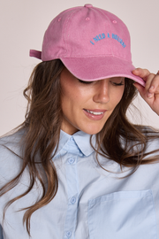Gigi Washed Denim Cap - Holiday Pink