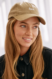 Gigi Washed Denim Cap - Beige