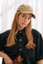 Gigi Washed Denim Cap - Beige