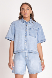 Grace Denim Shirt - Capri Blue