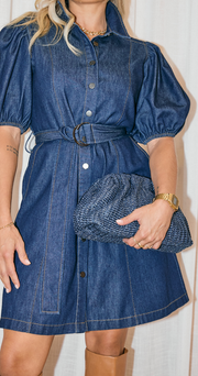 Arlo Denim Mini Dress - Dark Blue