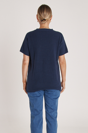 Jasper Knitted Tee - Navy
