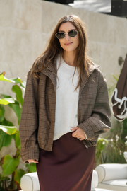Megan Bomber - Brown Check