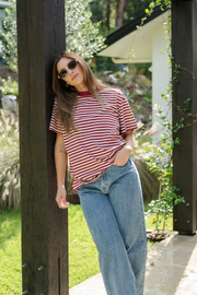 Jules Tee - Wine Stripe
