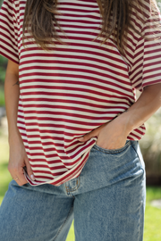 Jules Tee - Wine Stripe