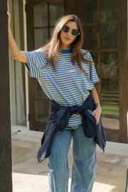 Jules Tee - Blue Cream Stripe